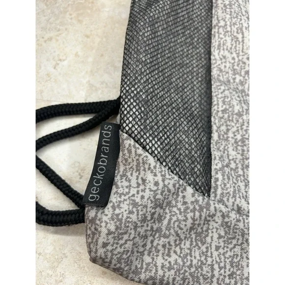 Geckobrands Drawstring Backpack Black‎ Gray Sports Bag - Picture 7 of 11